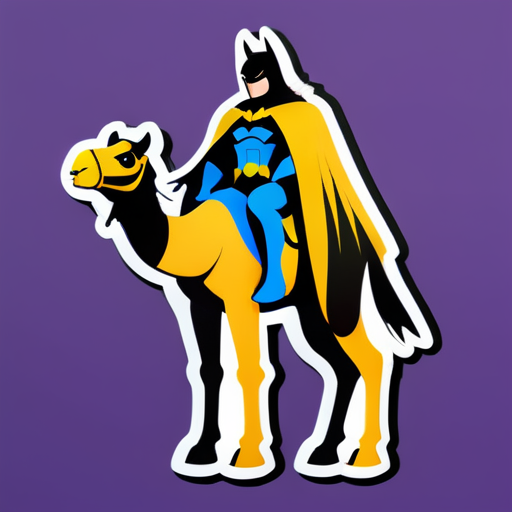  Batman on top of a camel sticker