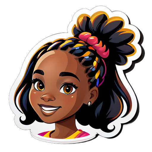 I know African  teenager Mädchen mit die Haarfrisur Braids sticker