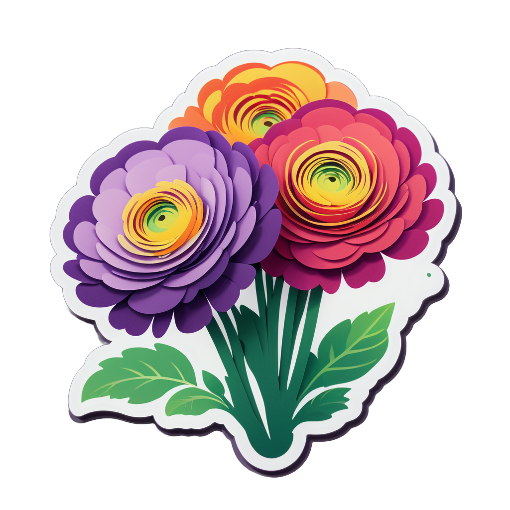 Radiant Ranunculus Rhapsody sticker