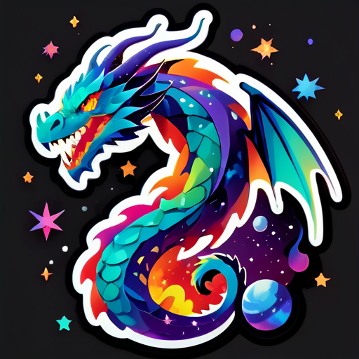 dragon dans la galaxie sticker