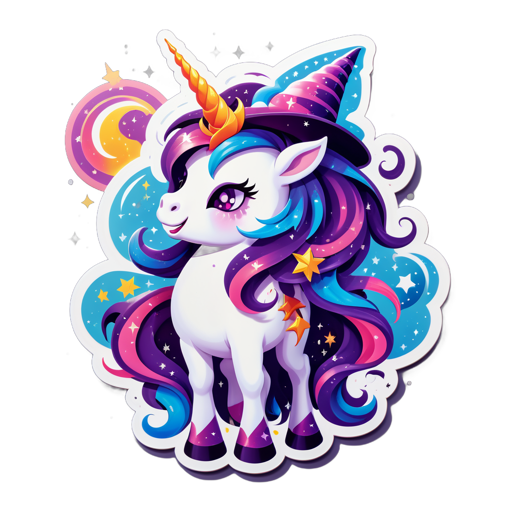 Magical Licorne Sorcière sticker