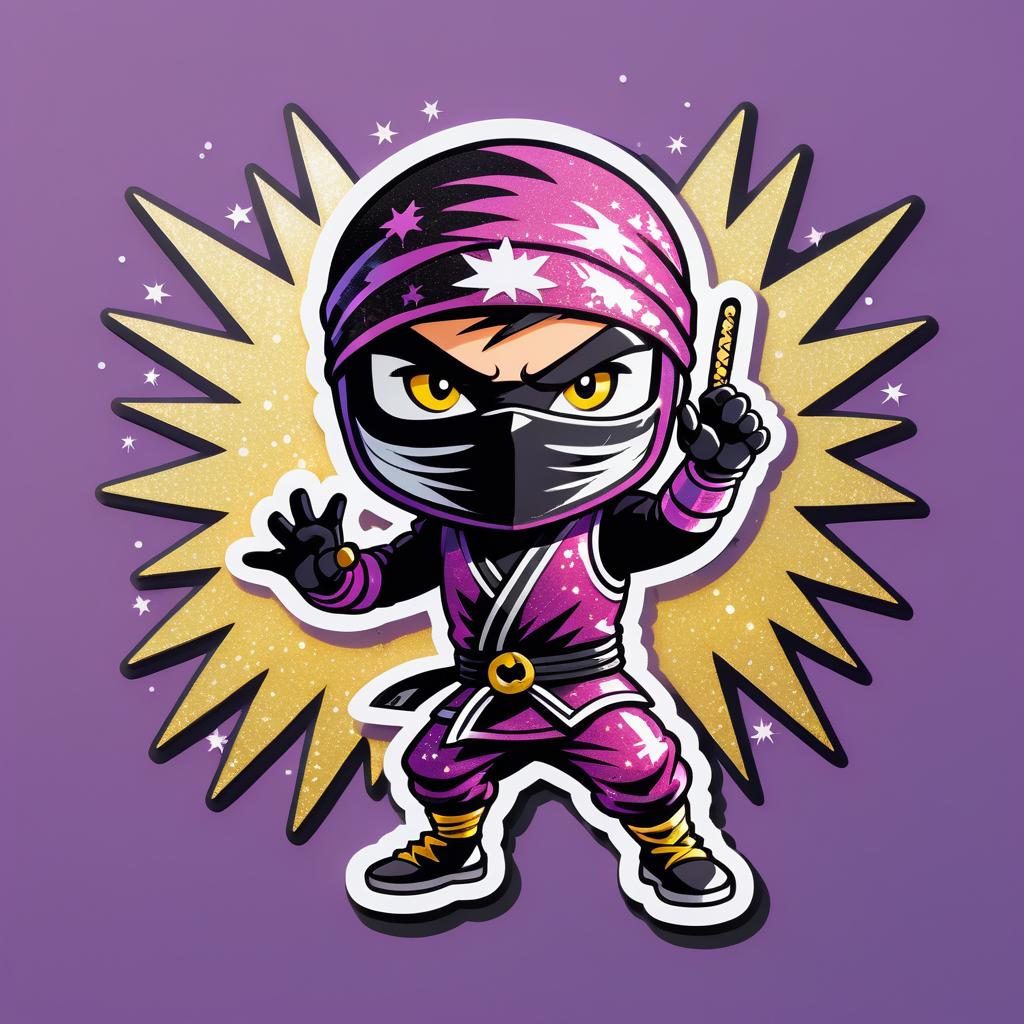 Ninja de Glitter Brilhante sticker