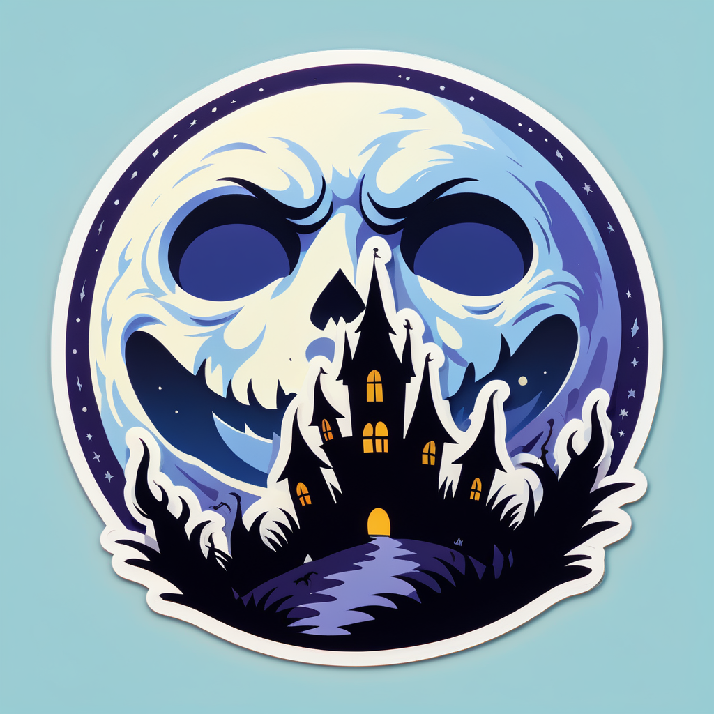 Haunting Full Moon sticker