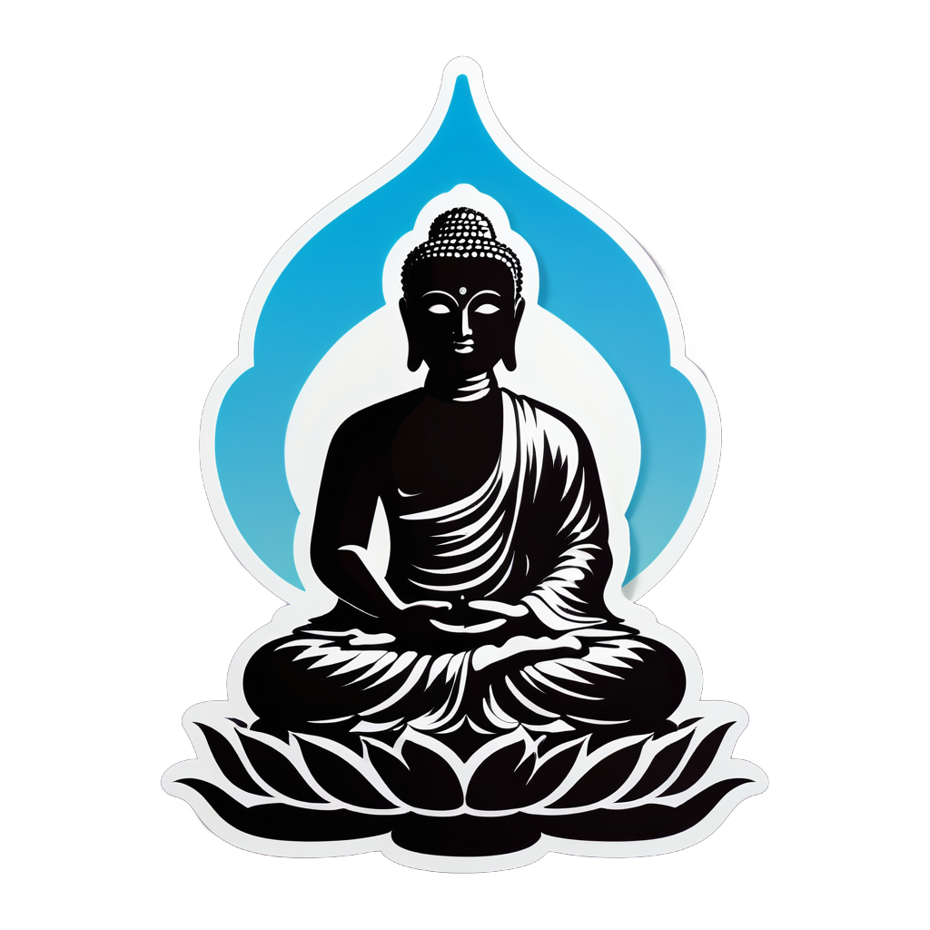 Silhouette sereine de Bouddha sticker