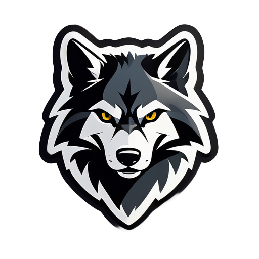 The logo features a minimalist black and white wolf silhouette, exuding strength and agility. The wolf's details are crisp and sharp, with subtle shading to add depth. The text "ShadowWolf Gaming" is sleek and modern, with clean lines that complement the wolf motif. There are no background elements, allowing the focus to remain solely on the wolf. This minimalist design emphasizes the power  sticker