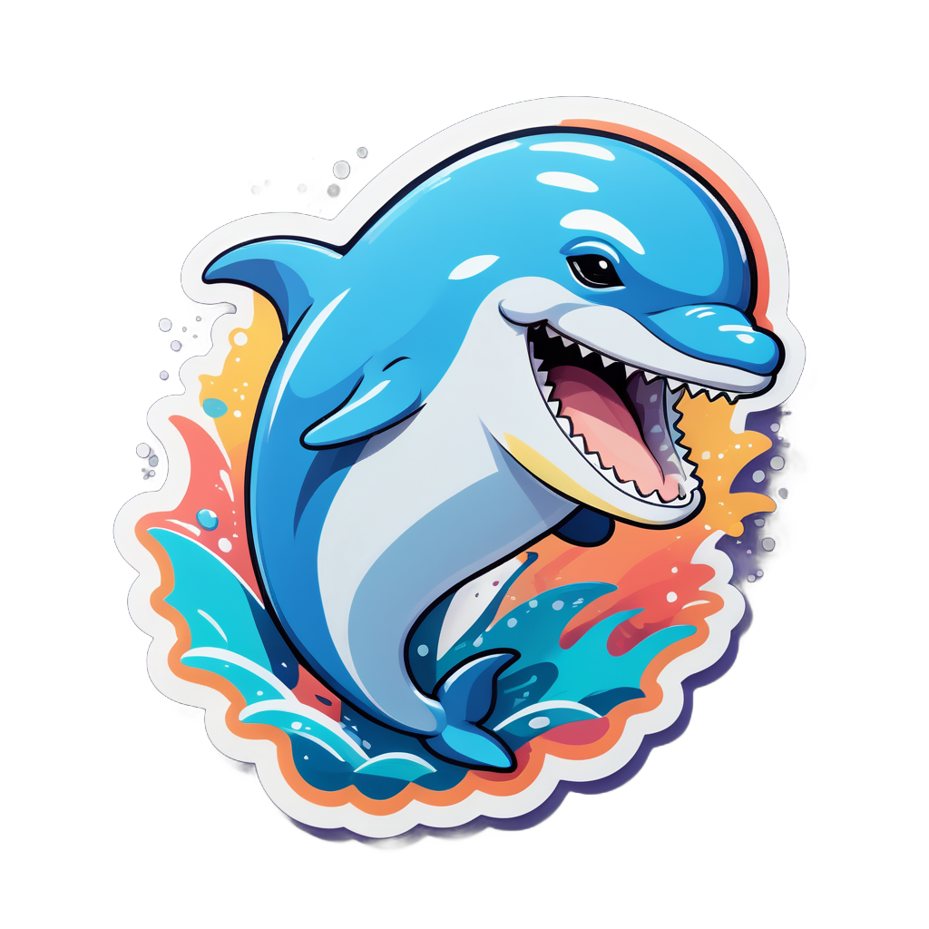 Playful Dolphin Meme sticker