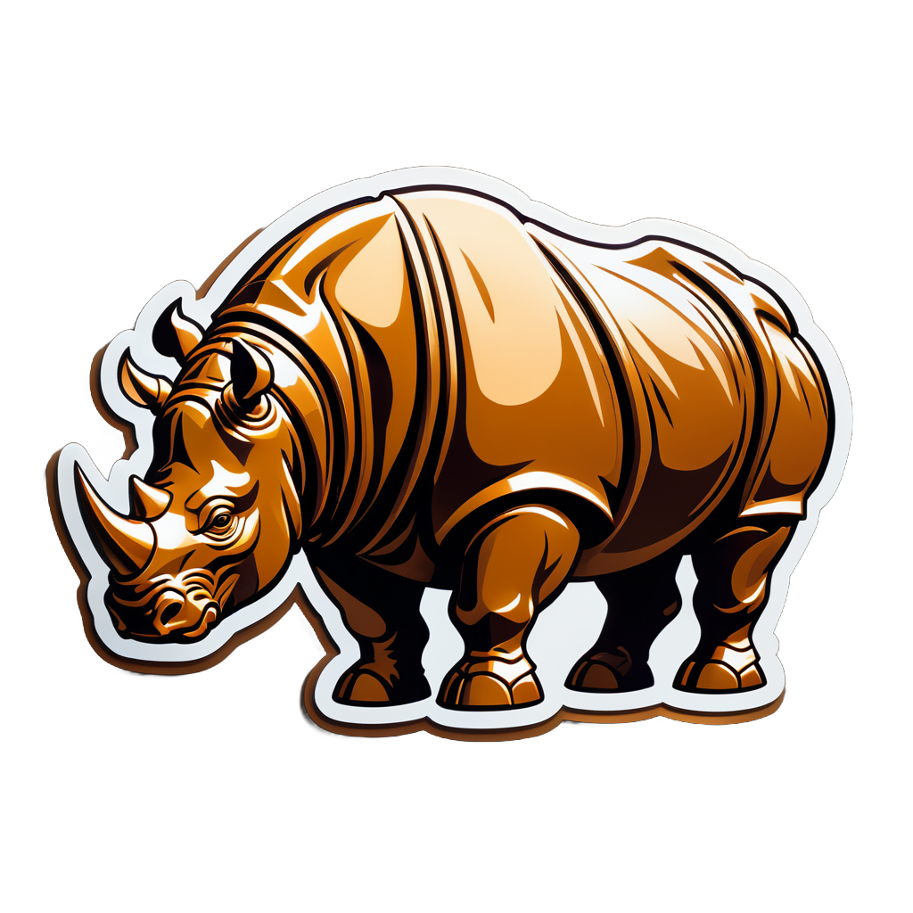 Voluminous Bronze Rhinos sticker