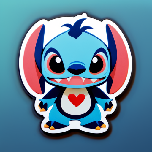 stitch con cartel importante sticker