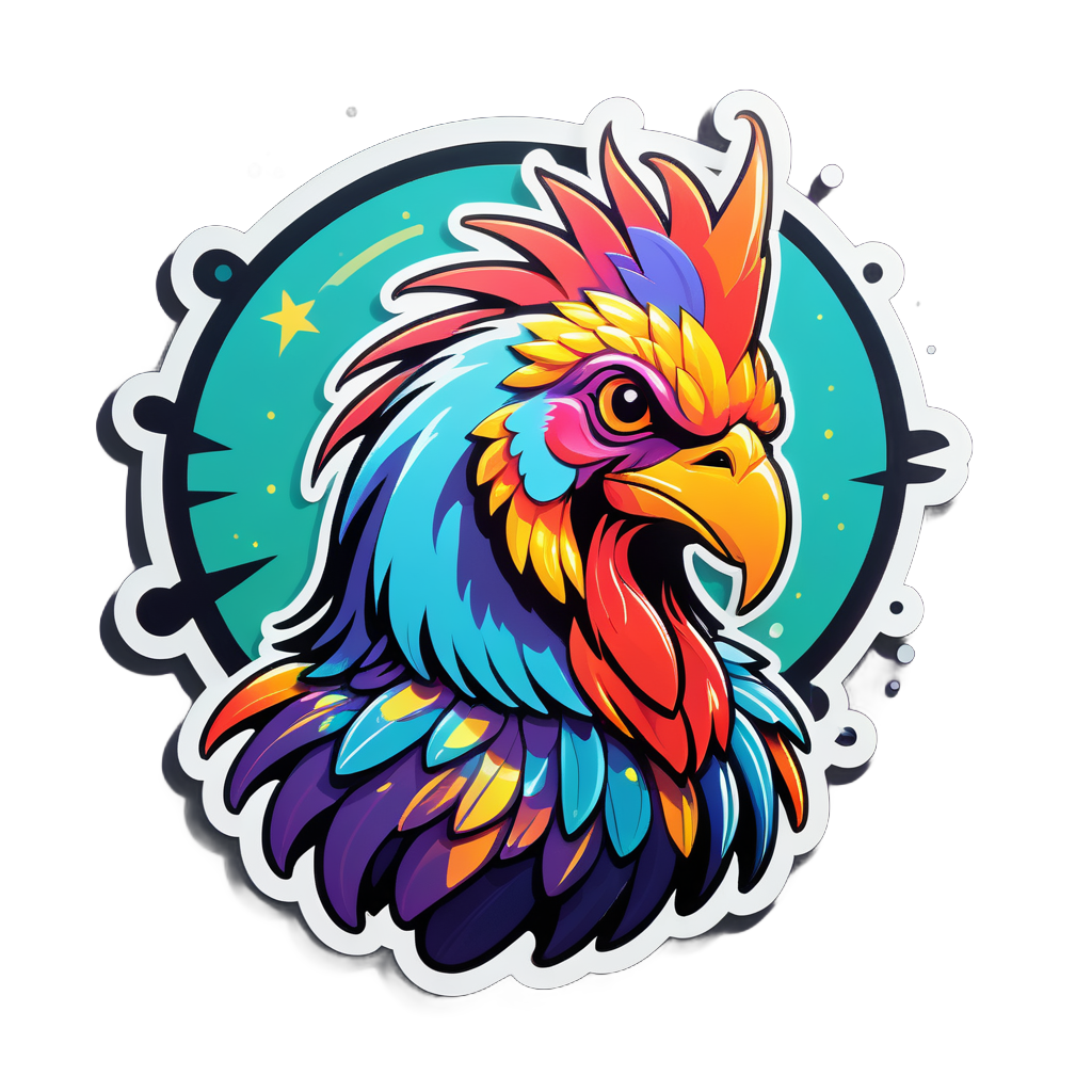 Coq brillant sticker