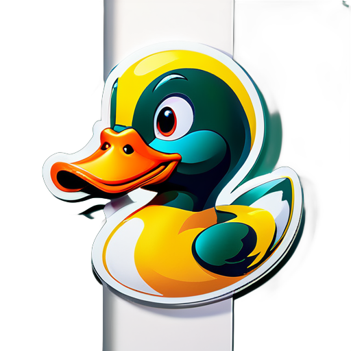 3D pato realista sticker