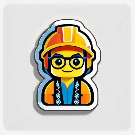 engenheiro de software construindo lego sticker