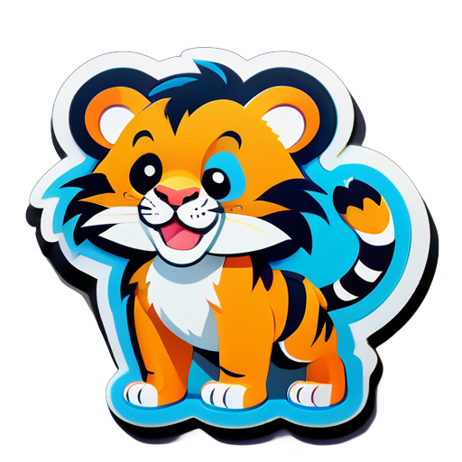 Zweibuchstaben-Tiger, Cartoon sticker