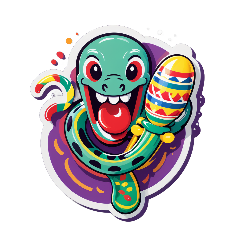 Salsa Snake with Maracas sticker