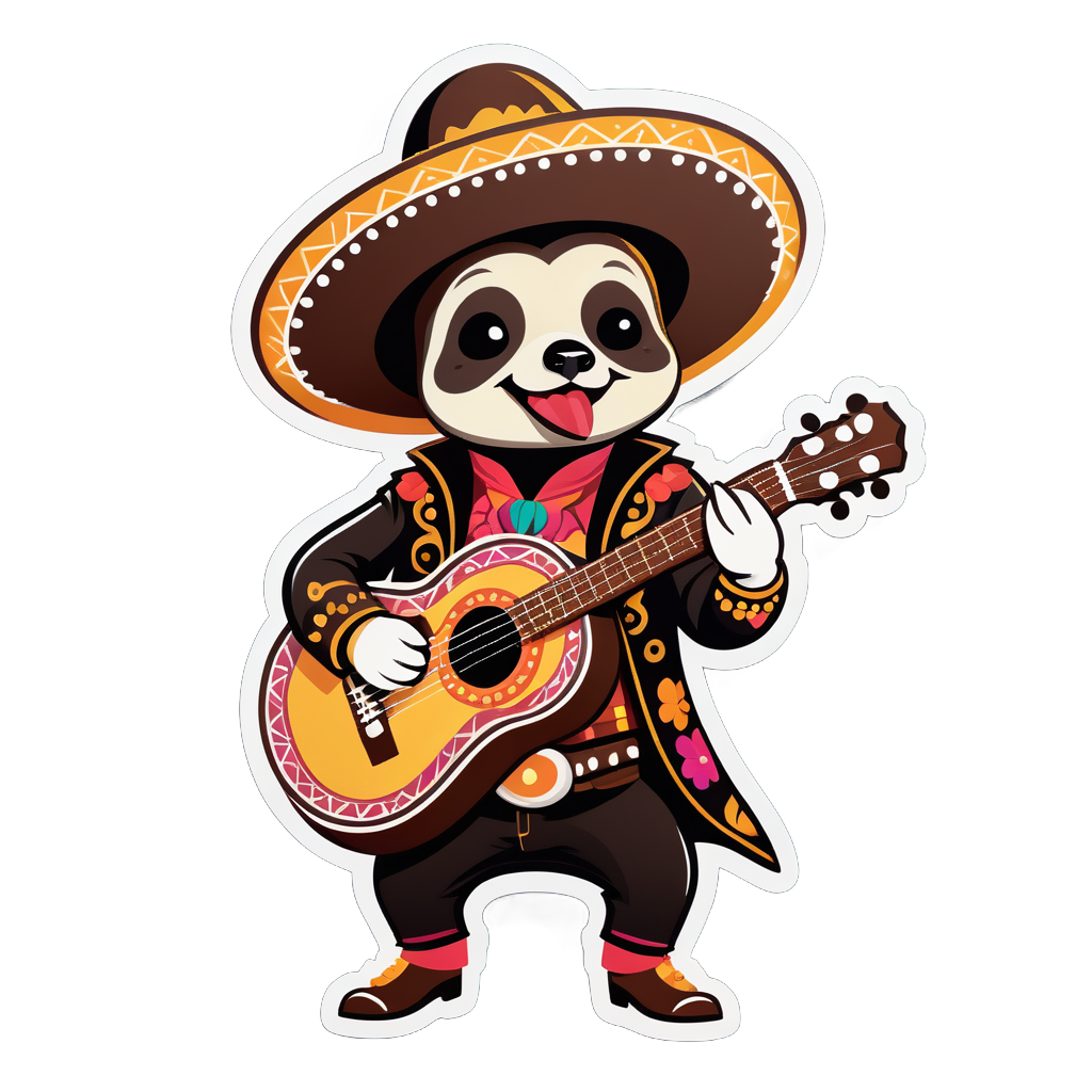 Mariachi Mole with Guitar sticker