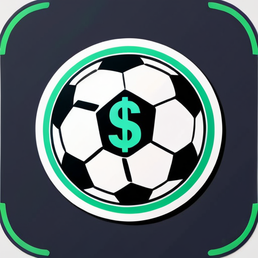 balon de futbol con dolar sticker