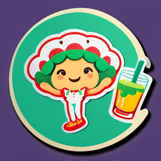 Genera un sticker de la galleta margarita con manos y pies sticker