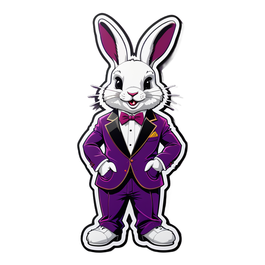 R&B Rabbit with Velvet Suit sticker