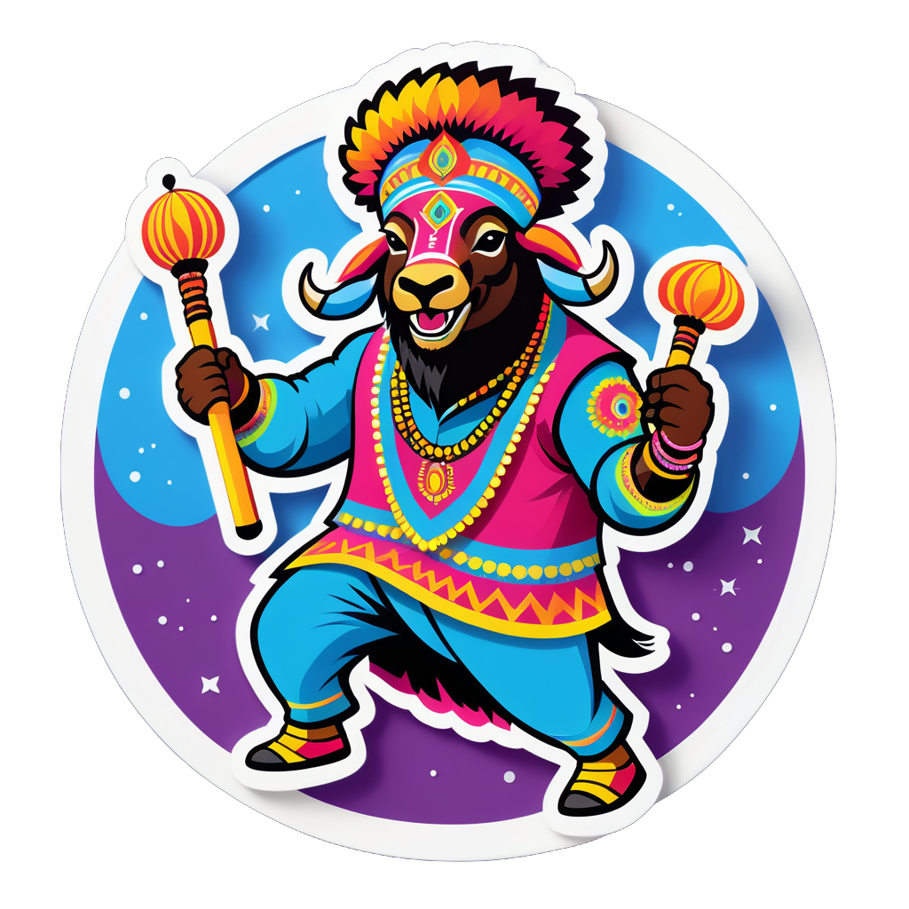 Bhangra Bison with Dhol sticker