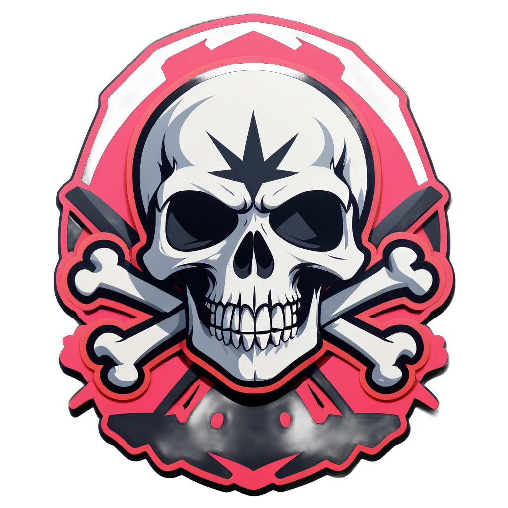 Edgy Skull and Bones sticker