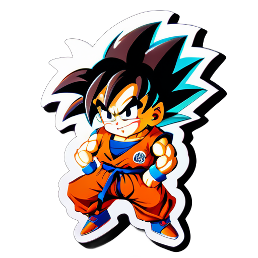 Goku transando com a Chichi sticker