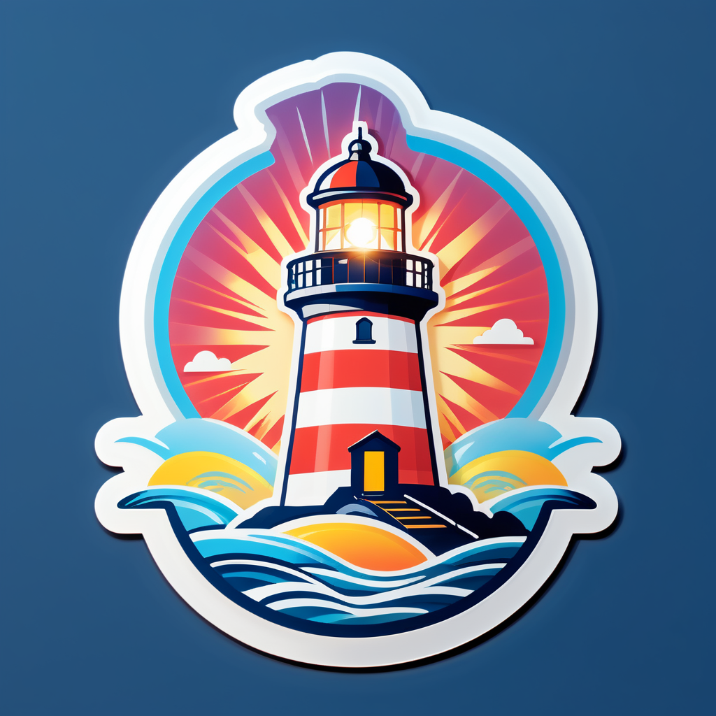 Beaming Lighthouse sticker