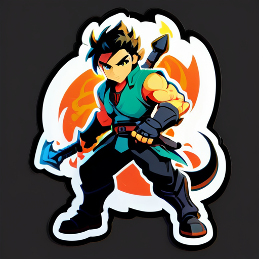 Dragon hunter main hero action one sticker