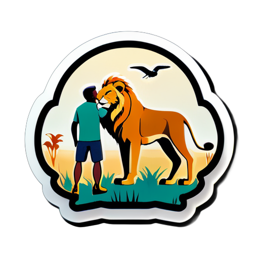 Prenez une photo représentant l'amour de votre père pour les gazelles et les lions. sticker