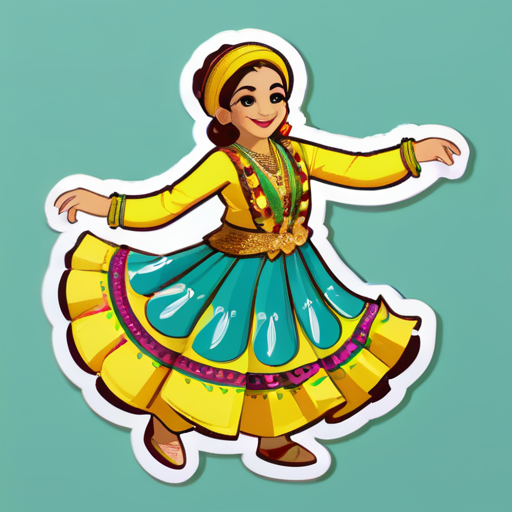 A banana with Kurdish traditional clothes dancing sticker