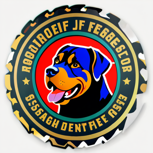 In einem Kreis soll mittig ein Rottweiler Kopf. Um den Kreis herum der Text "Verein deutscher Kampfhunde seit 1957" sticker