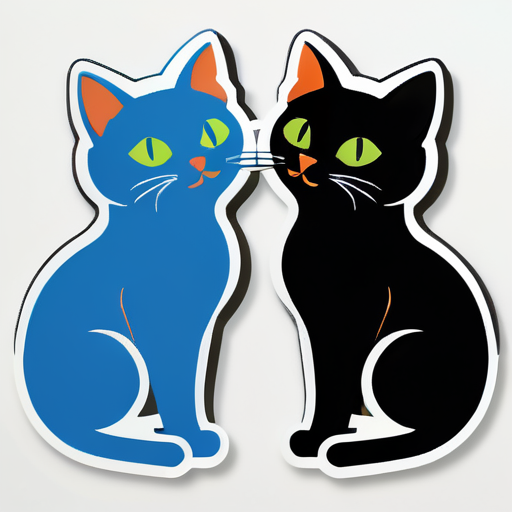 two cats sticker