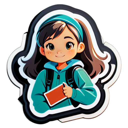 Girl going to college sticker