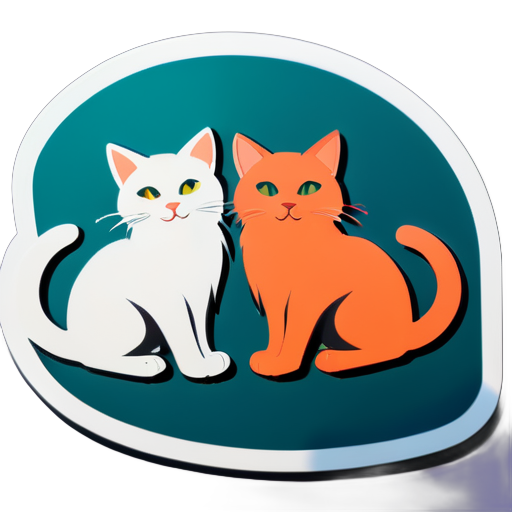 two cat sticker