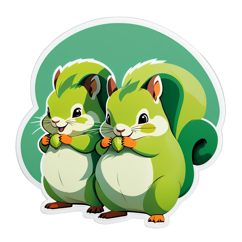 Chubby Pistachio Squirrels sticker