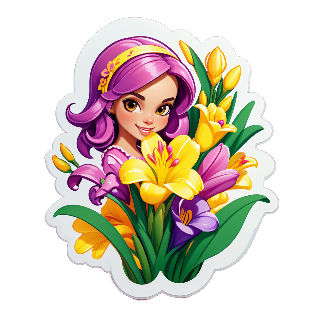 Flirty Freesia Fable sticker