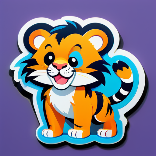 Zweibuchstaben-Tiger, Cartoon sticker