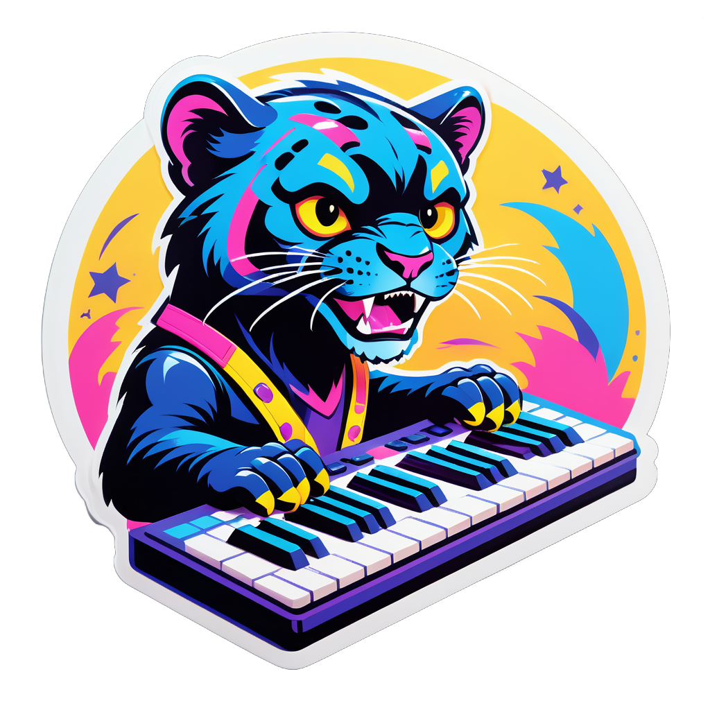 Power Pop Panther with Keyboard sticker