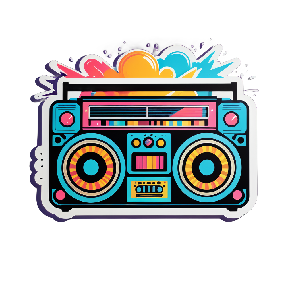 Retro Boombox sticker