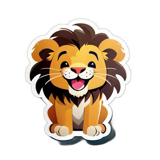 lion au sourire mignon sticker