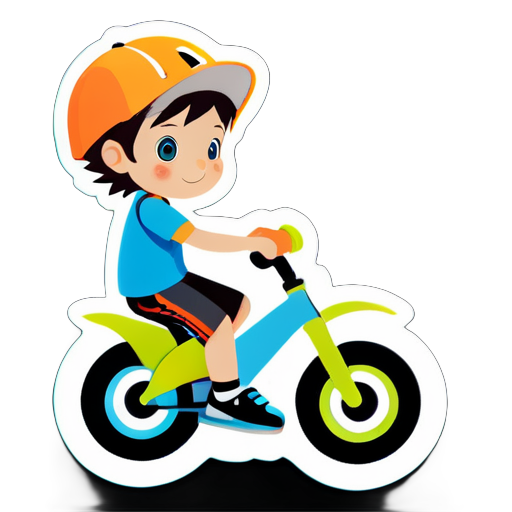 boy bike,white background sticker