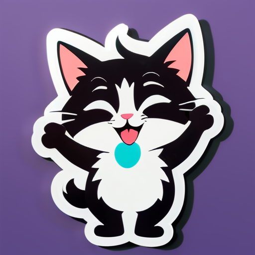 Happy cat after work sticker