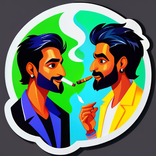 Sahil atri and mayur patil 흡연 sticker