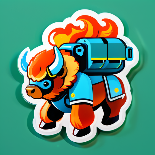 bison với pháo đạn sticker