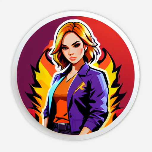 Créame un estickers así de kelly de free fire rabiosa  sticker