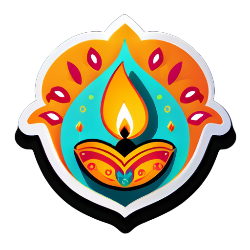 Happy Diwali Diya sticker