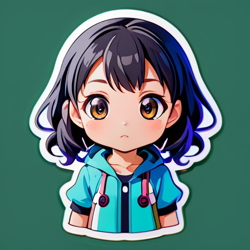 une mignonne fille anime sticker