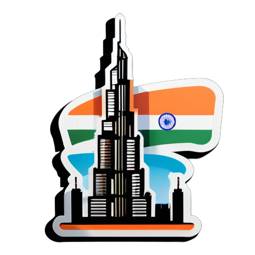 I want Burj Khalifa with Indian flag sticker