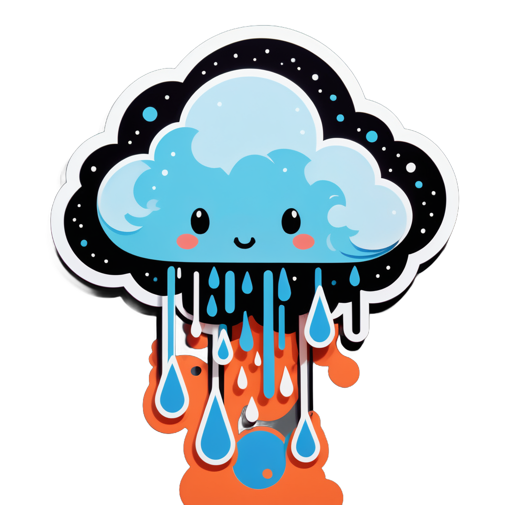 Melancholic Rain Cloud Poet sticker