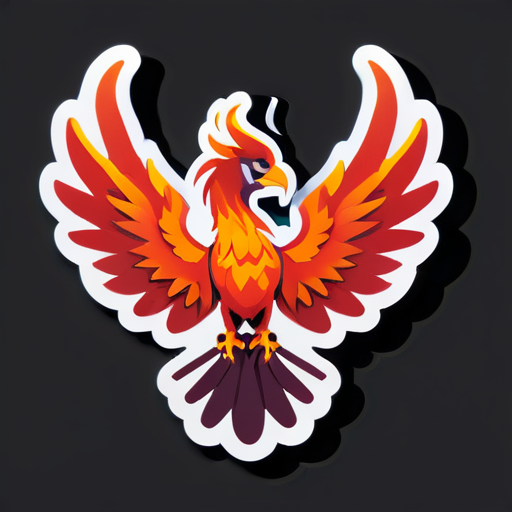 a flying phoenix sticker