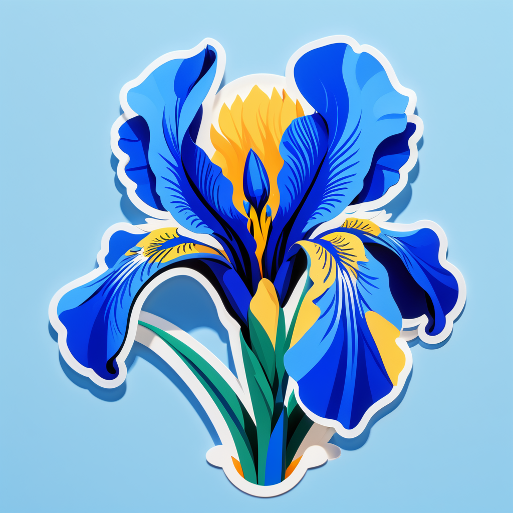 Blue Iris Unfolding in the Sun sticker