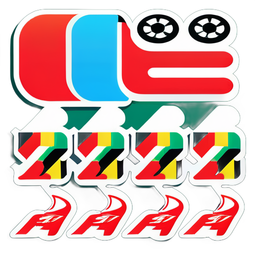 create a crazy formula 1 racing stickers sticker